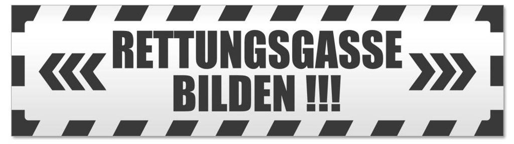 Kiwistar - Autoaufkleber - Dunkelgrau - 20 x 5,3 cm - Rettungsgasse bilden gestreift - Hinweis Aufkleber Sticker für Auto, Kfz, Fahrrad, PKW, LKW