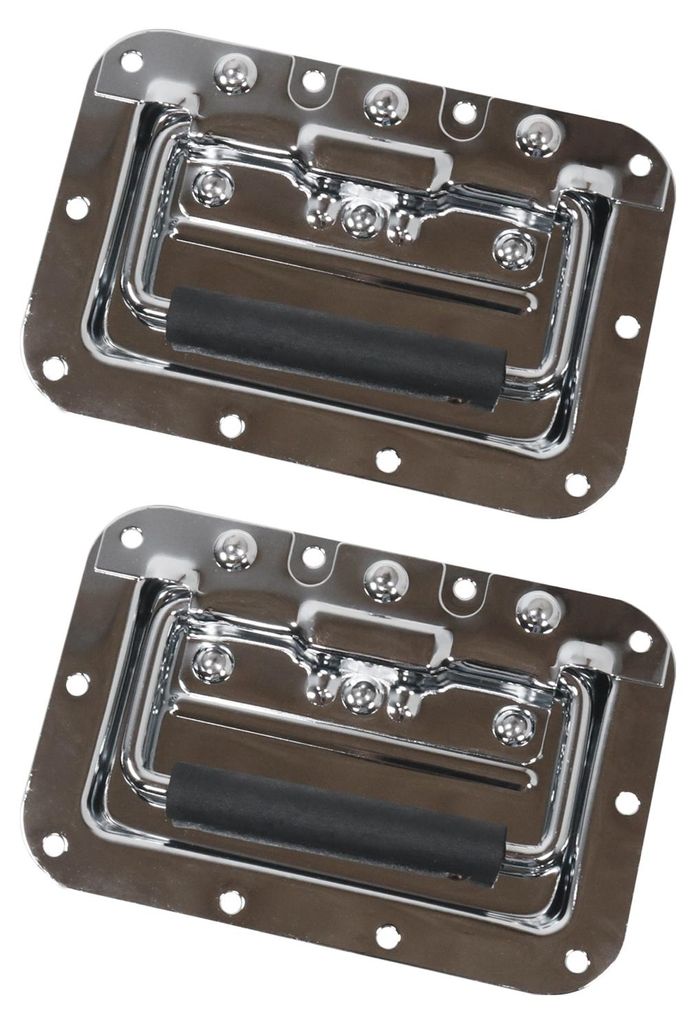 Gefederter Klappgriff mit Einbauschale im 2er Set von HMF in Silber