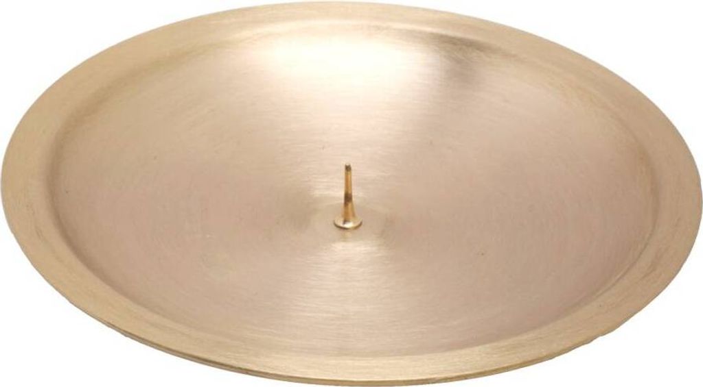 Kerzenteller Ø12,5cm Gold Dorn 1cm Kerzenständer Kerzenhalter Kommunion 2813
