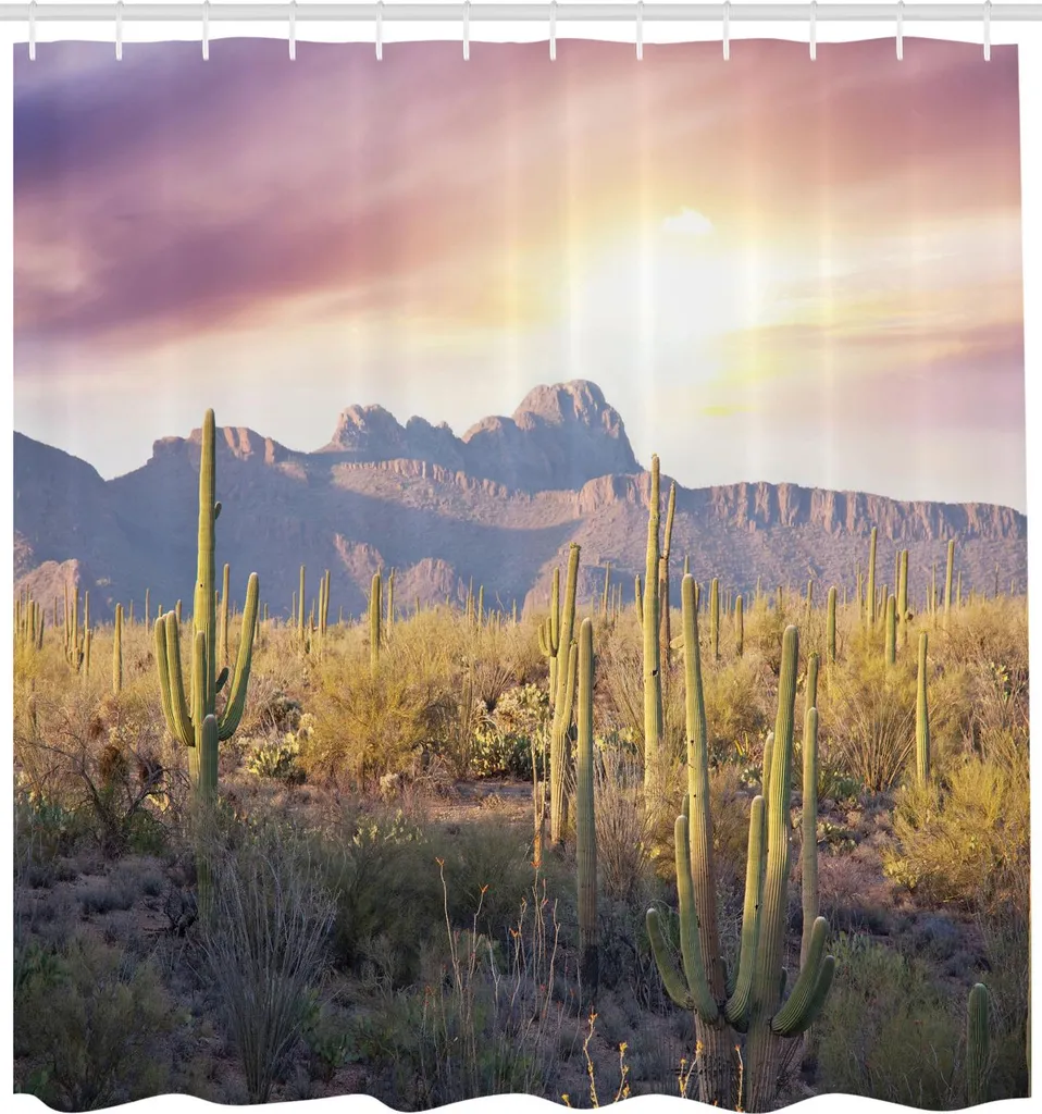 ABAKUHAUS Tenda Doccia Arizona 175x240cm - Tessuto Impermeabile Design Cactus - 2