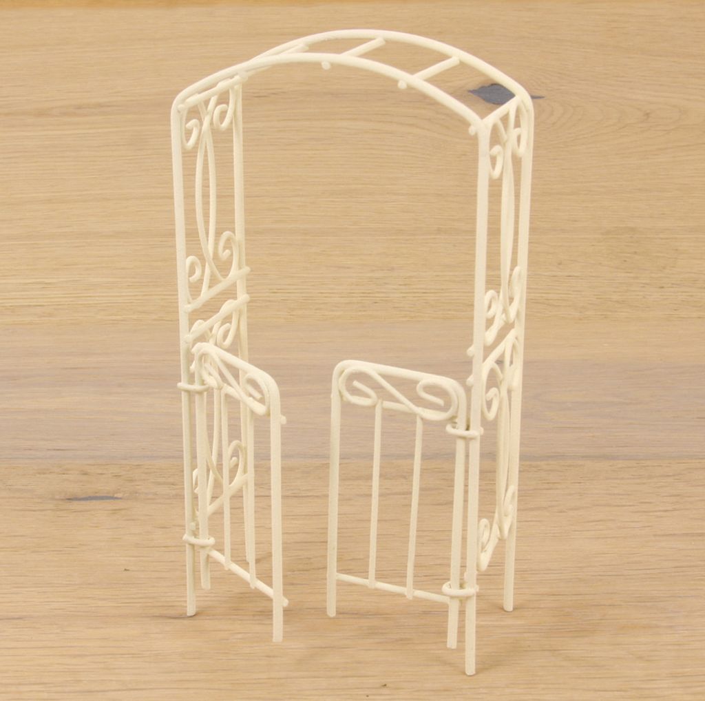 FADEDA Rankbogen mit Türen, weiß / Höhe:15 cm / handbemalt / detailgetreue Krippen Figuren - Weihnachten Tisch Dekoration Krippe Zubehör