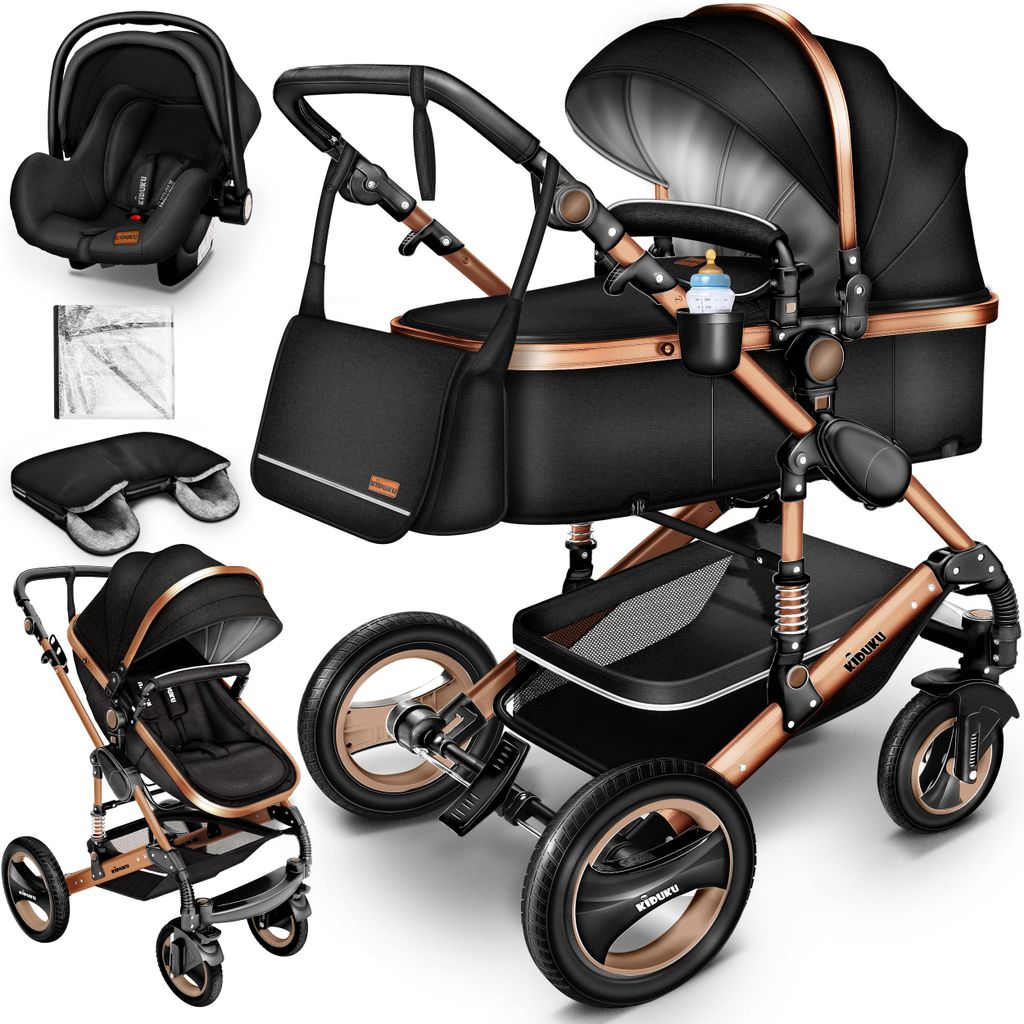KIDUKU® 3 in 1 Kinderwagen Complete Set | Combi Wandelwagen Productafbeelding 