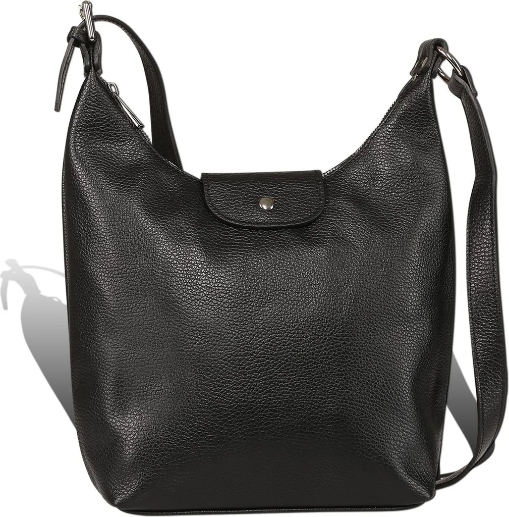 Besace femme noire Toscanto, sac bandoulière pratique format moyen