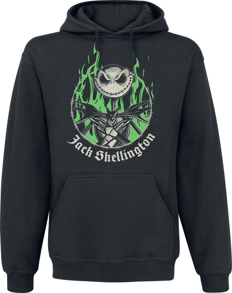 The Nightmare Before Christmas Kapuzenpullover Herren Green Flames schwarz XL