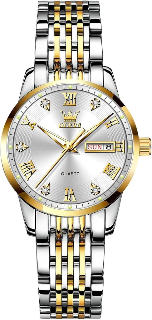 Orologio Donna Acciaio Inox Day-Date Impermeabile Elegante - Shop Online