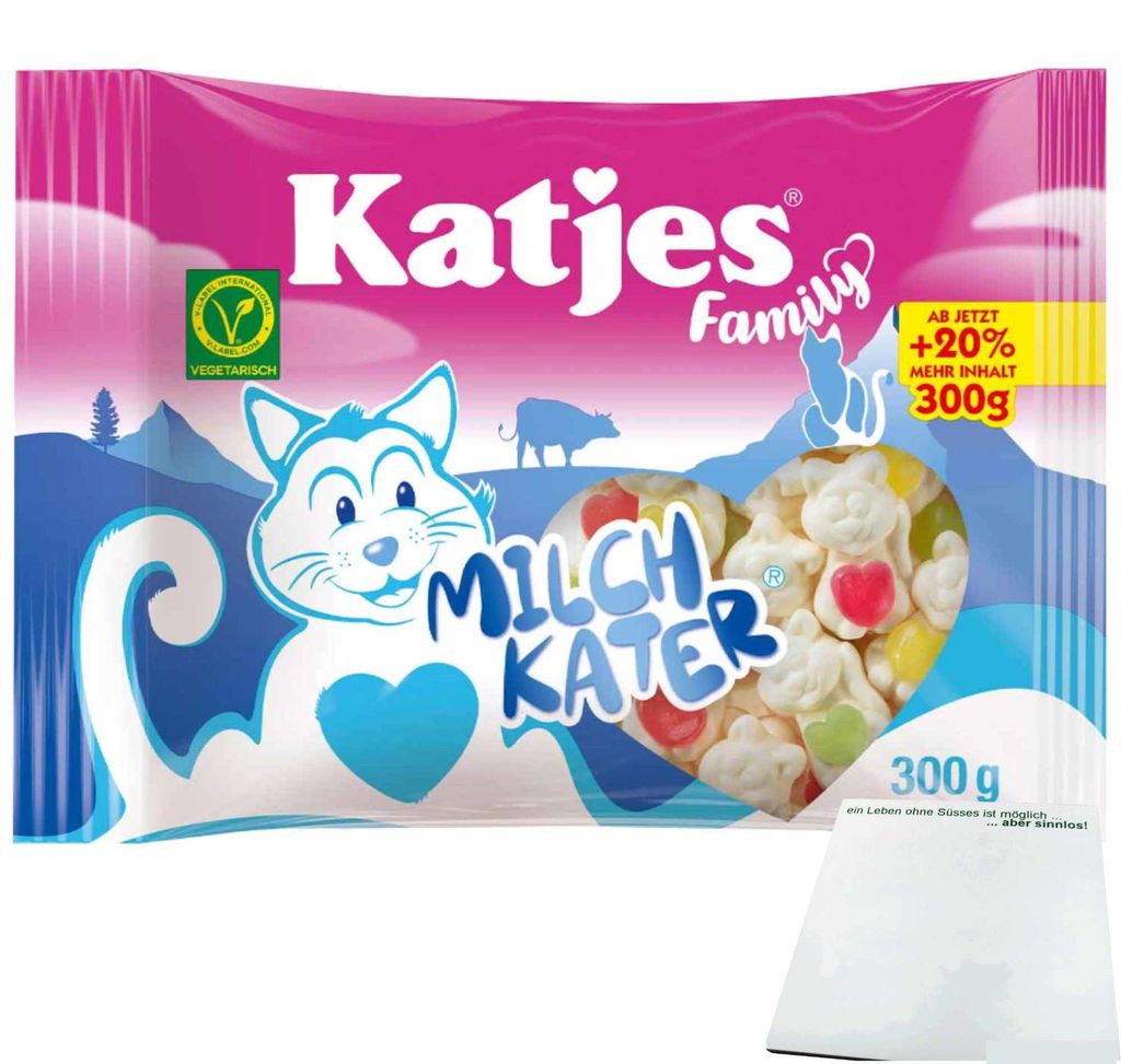 Katjes Family Milchkater Schaumzucker (300g Beutel) + usy Produktbild 