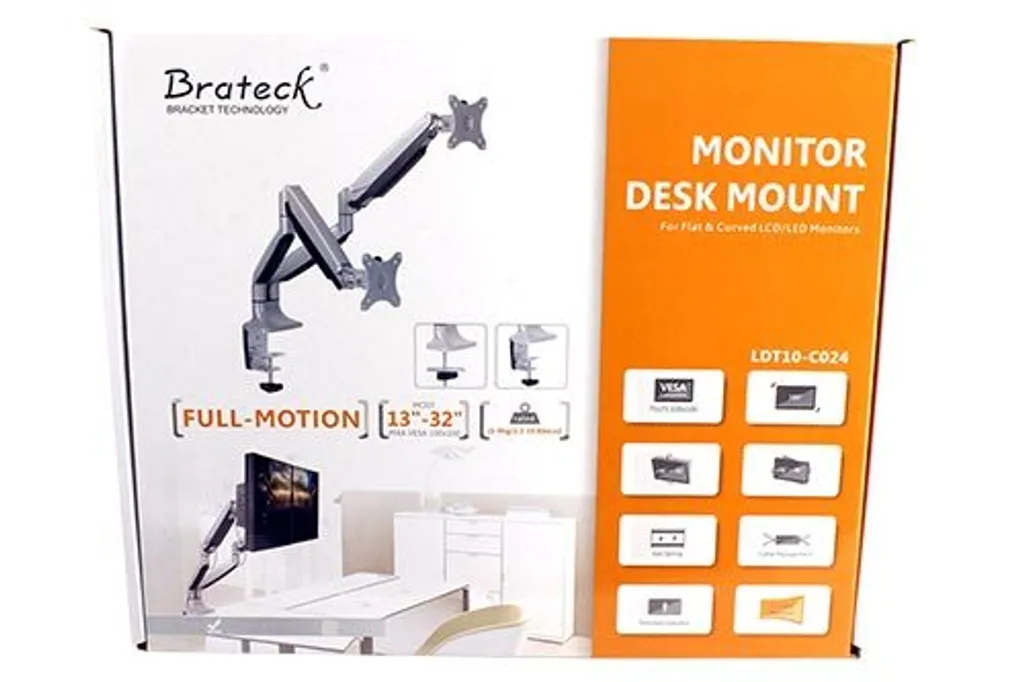 Support double écran pour bureau bras articulé gaz VALUE noir 32" - 15
