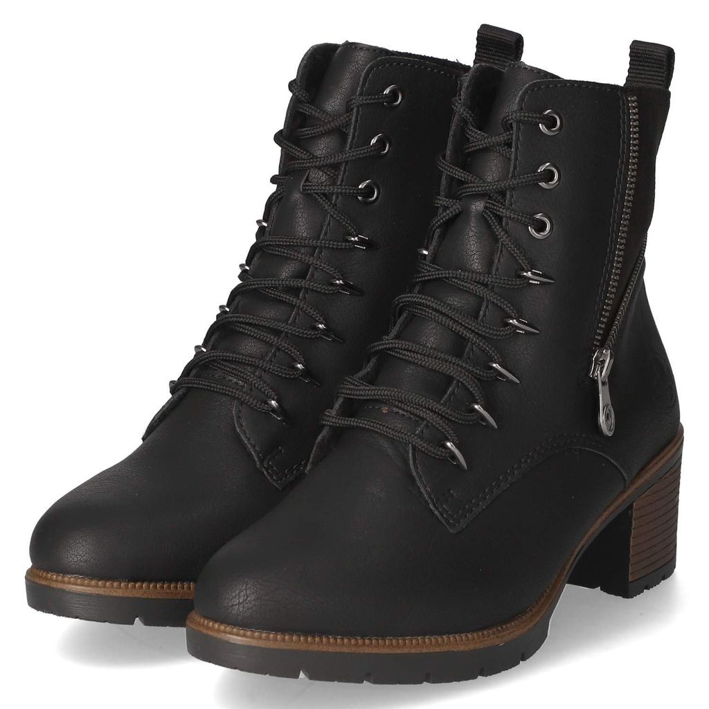 Rieker Damen Schnürstiefeletten Schwarz Synthetik Größe: 39 Produktbild 