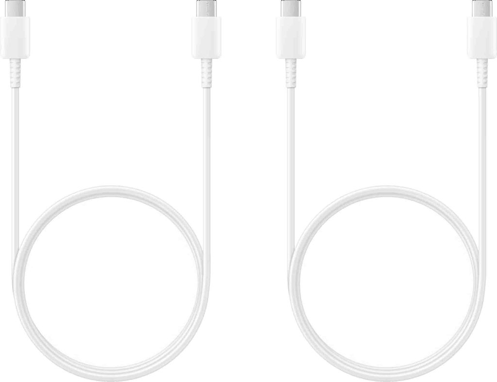 2x Schnell-Ladekabel USB-C 1m 5A weiß für Xiaomi Redmi Note 13 12S 12 11S 11 10S 10 9S 9 Pro + 5G beidseitig USB Typ C Anschluss