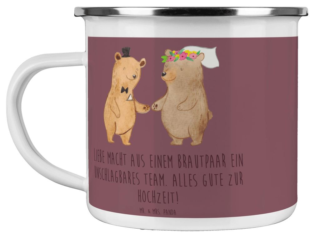 Mr. & Mrs. Panda Teetasse Unschlagbares Brautpaar - Kaffa Coffee - Geschenk, Teebecher, Heirat, Liebe, Geschenke, Emaille Tasse, Magie der, romanti...