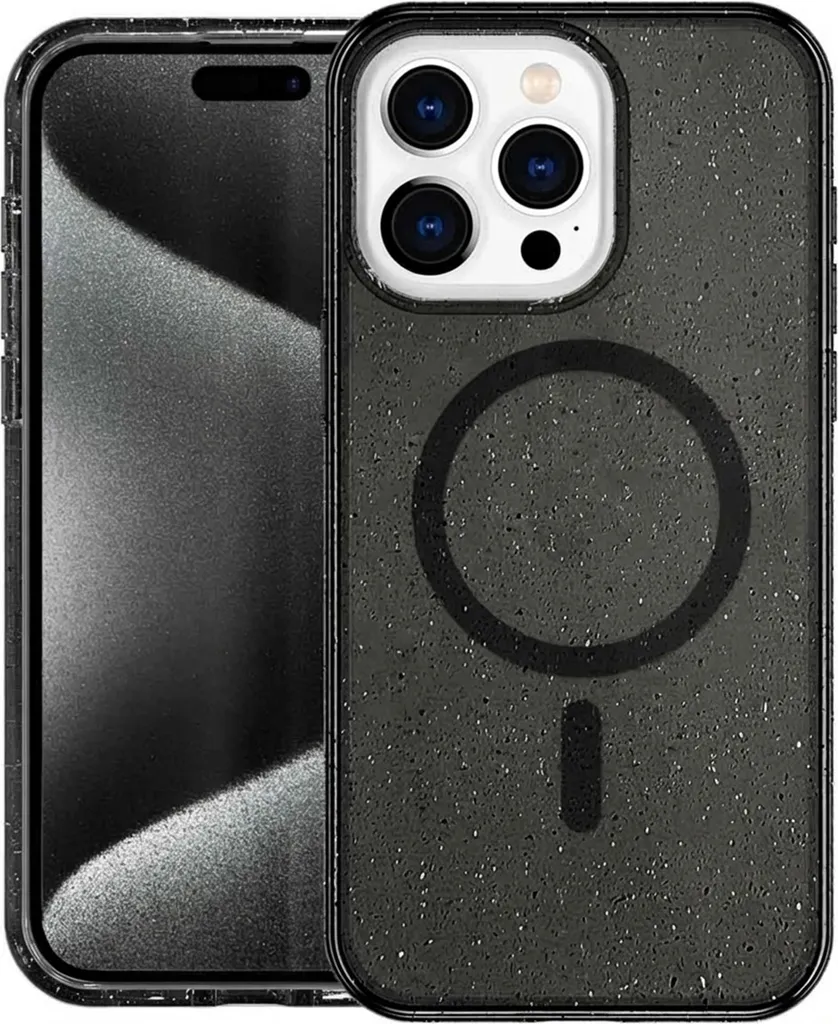 Cover iPhone 15 Pro Nero Glitter imoshion Sparkle MagSafe - Glamour Tech