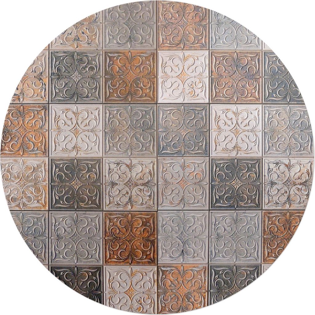 Quadratisches Retro-Muster – Bodenschutzmatte – Stuhlunterlage – Bürostuhlmatte – Rutschfeste Bodenmatte – Schutzmatte für Hartboden ...