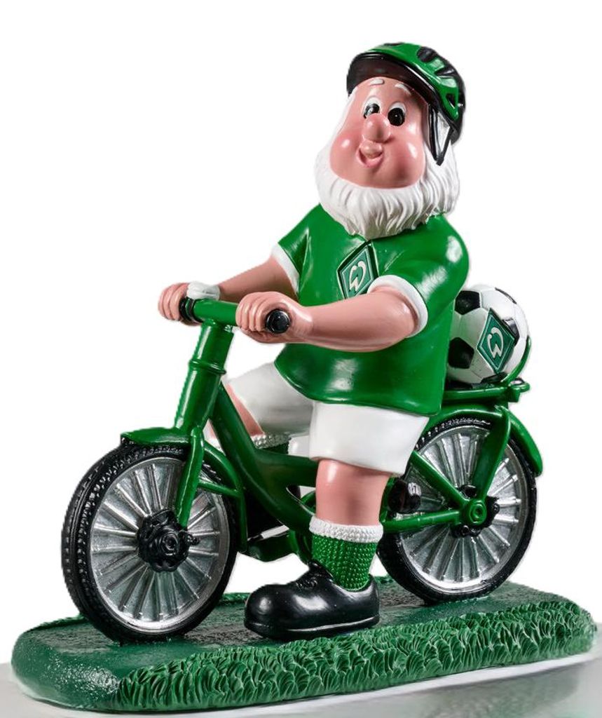 SV Werder Bremen Gartenzwerg Fahrrad Produktbild 
