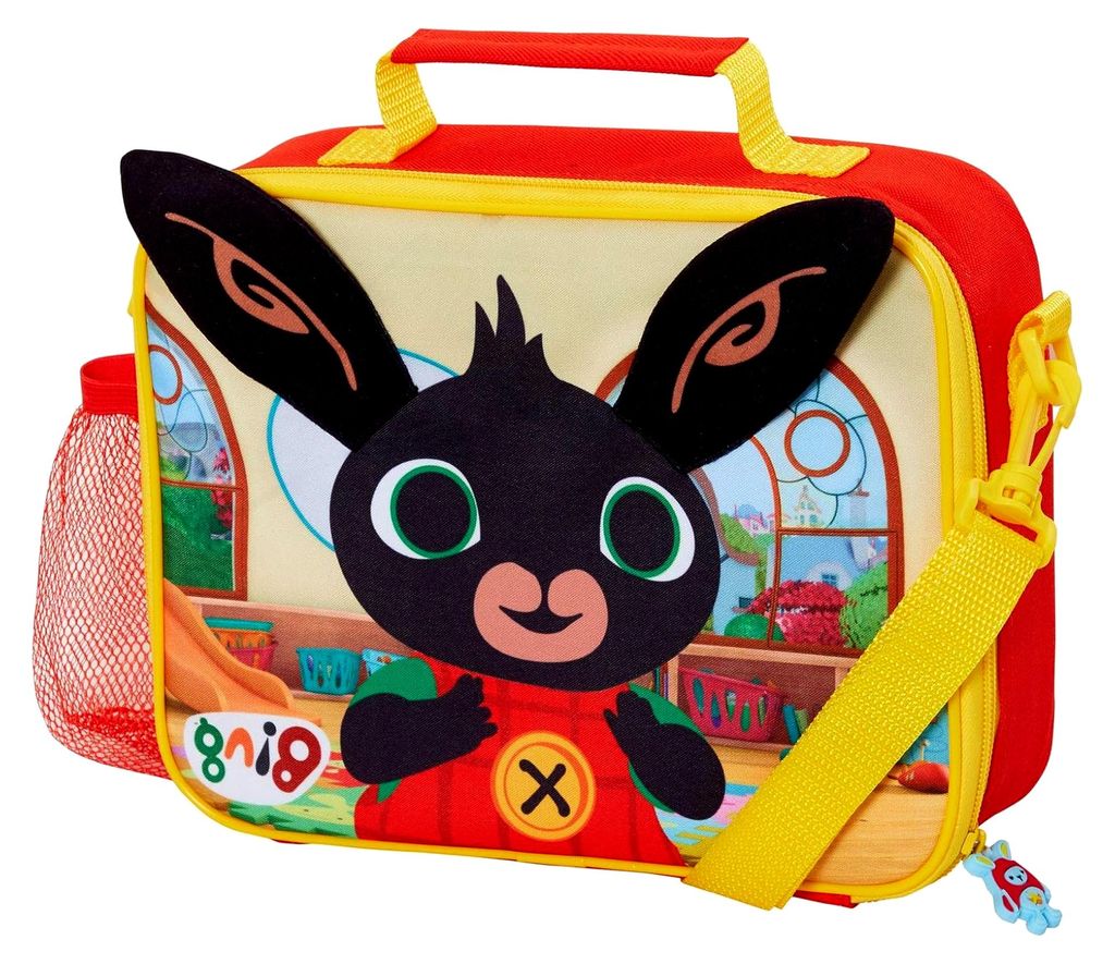 Isolierte Lunchtasche mit 3D-Ohren für Jungen und Mädchen, Kindergarten und Schule, mit Getränkehalter und abnehmbarem Gurt