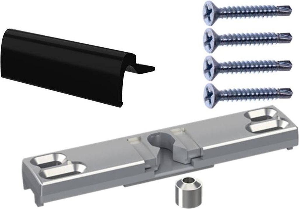 NAJDER Balkongriff mit fester Verriegelung, Korrosionsbeständig, Eloxiert, mit Aluminium, mit Befestigungsschrauben, Set, (Farbe: Ral.9005)
