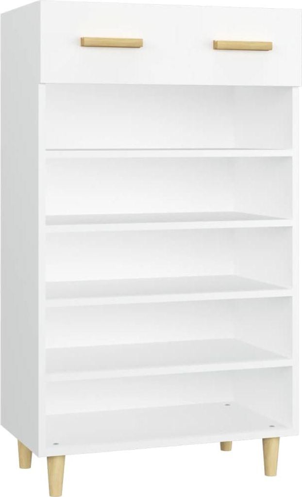 vidaXL Schuhschrank Weiß 60x35x105 cm Holzwerkstoff