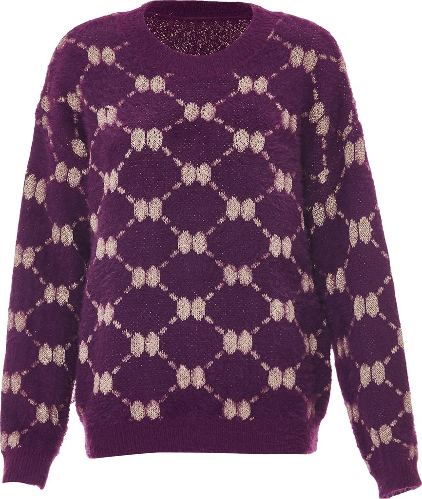 ebeeza damen strickpullover - lavendel, M