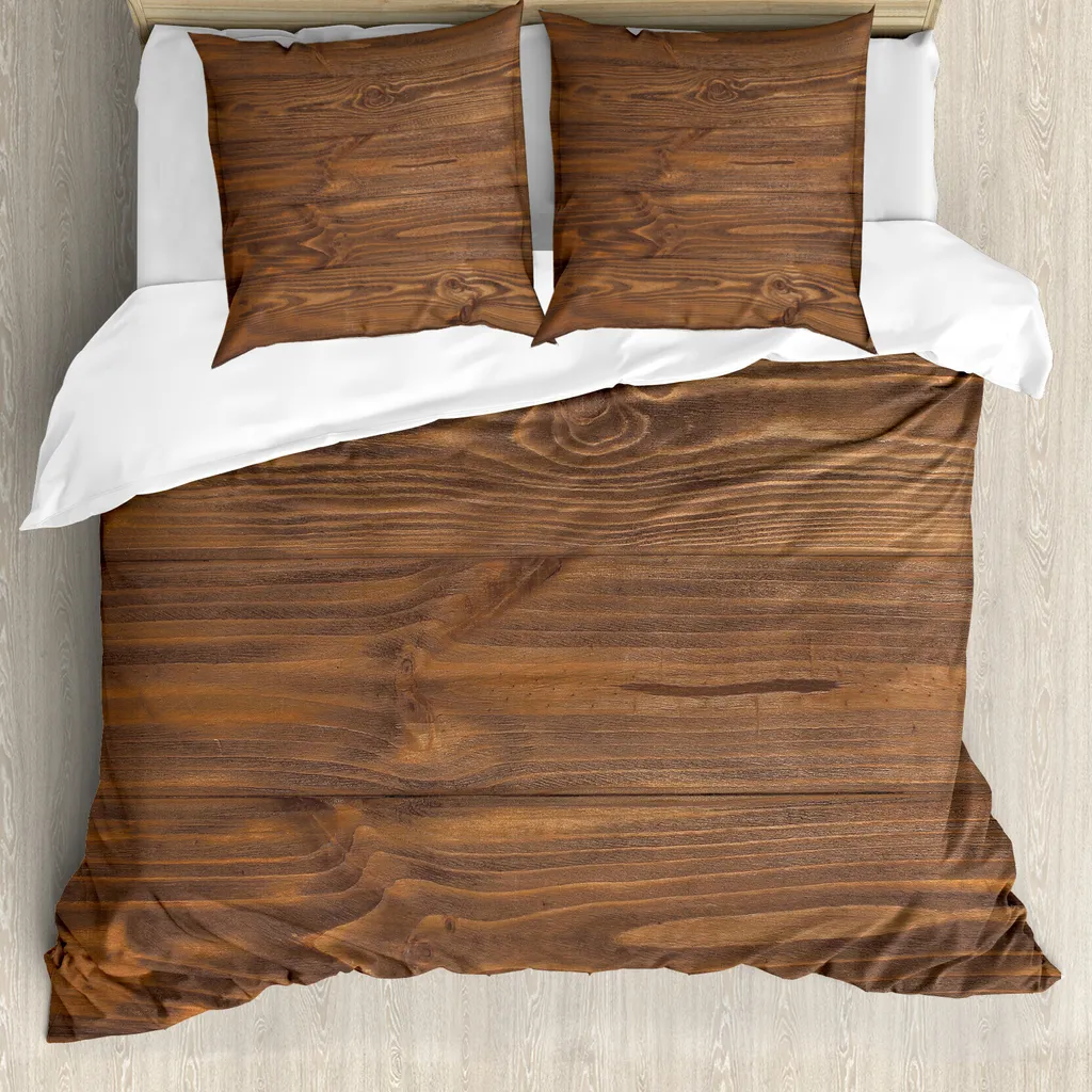 Set Letto Matrimoniale Legno Naturale ABAKUHAUS Anallergico Marrone