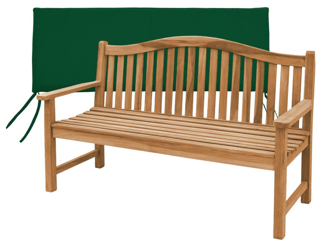Teako Design Teakholz Gartenbank Catania 150cm mit Sitzkissen grün