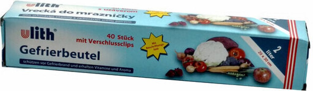 400x ULITH Gefrierbeutel mit Verschlussclips 20 x 30 cm 2 Liter