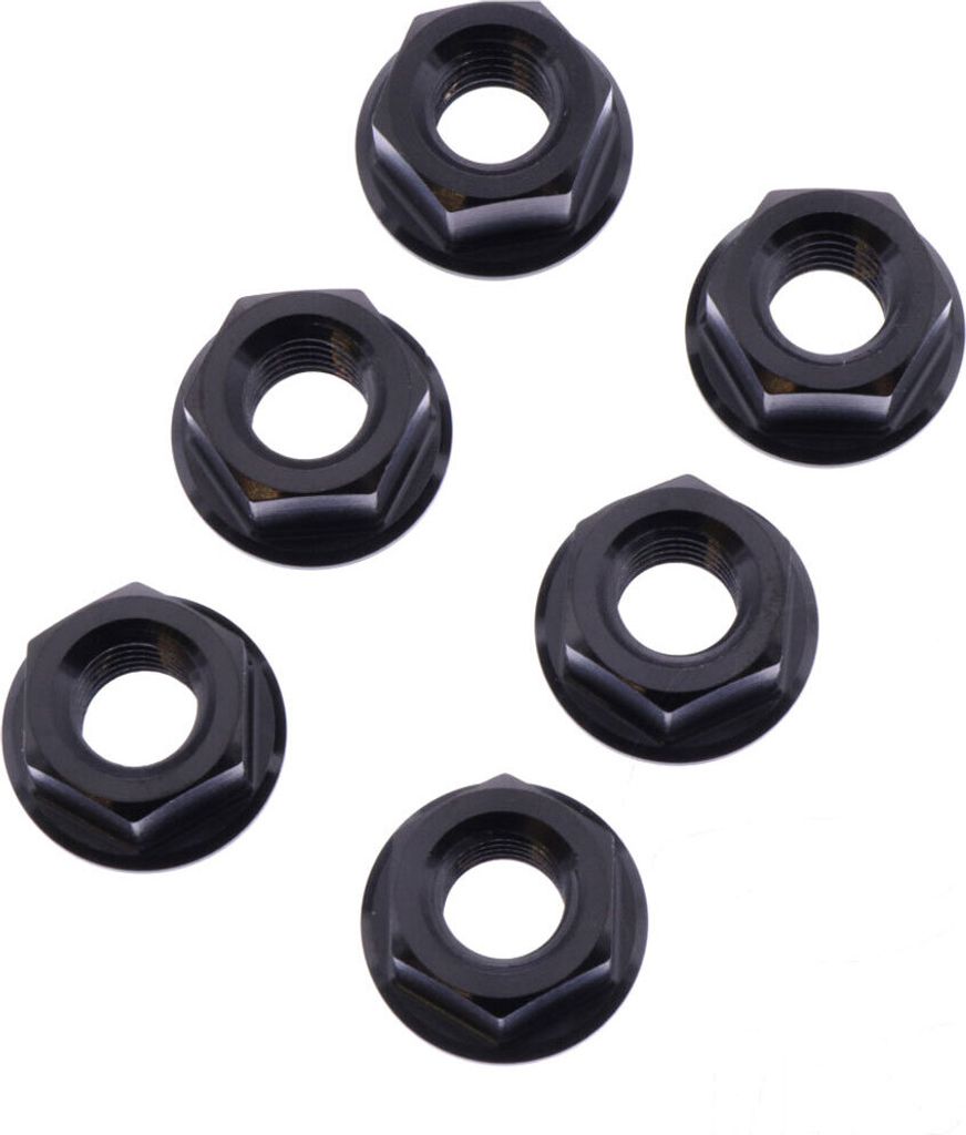 Set 6 Kronenmuttern JMP M8x1,25 mm Edelstahl V4A schwarz
