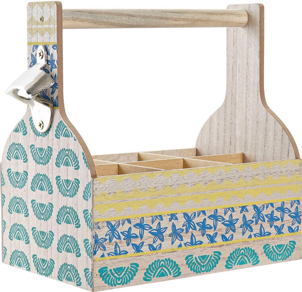 DKD Home Decor Botellero 27 x 16,5 x 25 cm Türkis Blau Madera MDF (2 Stück)