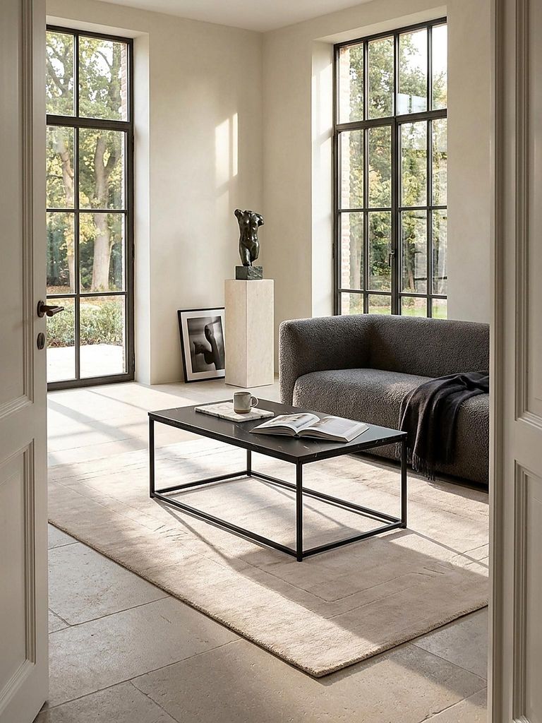 Couchtisch 100x60x40 cm mit Marmor Optik Schwarz, Wohnzimmertisch mit Metall-Gestell, Sofatisch Eckig Tisch Wohnzimmer, Beistelltisch