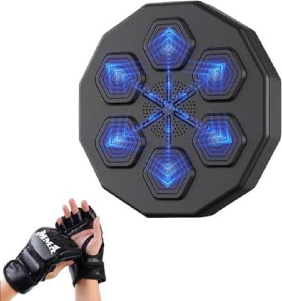 Boxingmaschine für Erwachsene - 40 x 40 cm - 2,5 kg - Schwarz - Boxenmaschine mit Boxhandschuhen