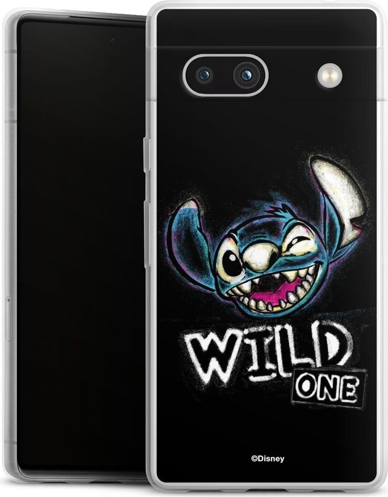 DeinDesign Slim Hülle für Google Pixel 7a Silikon Case Ultra Dünn Handyhülle Disney Offizielles Lizenzprodukt Lilo & Stitch