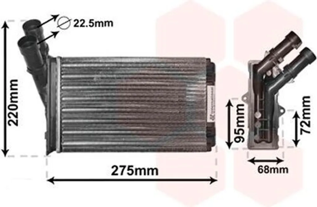 Radiateur de chauffage Van Wezel pour Citroën Berlingo et Partner 1.9