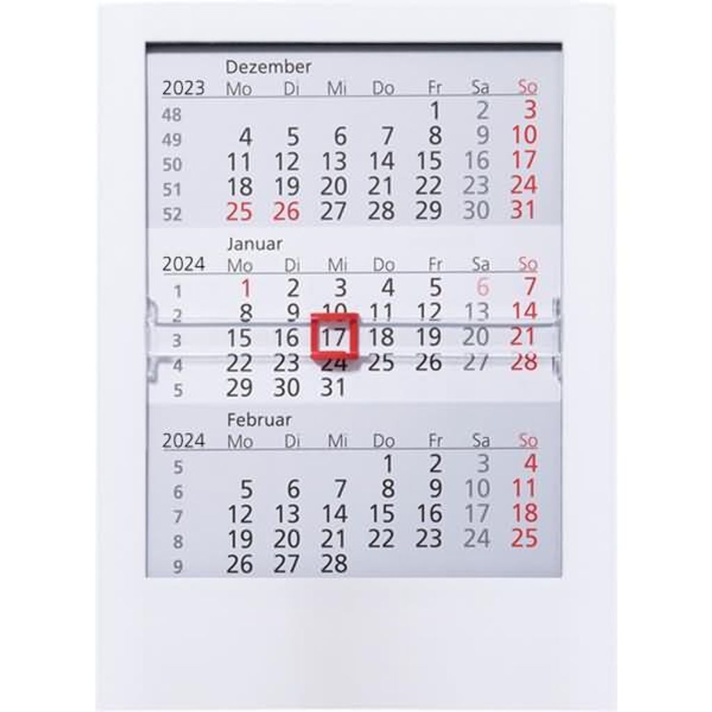 3-Monatstischkalender 13x16cm Kalendarium 2026
