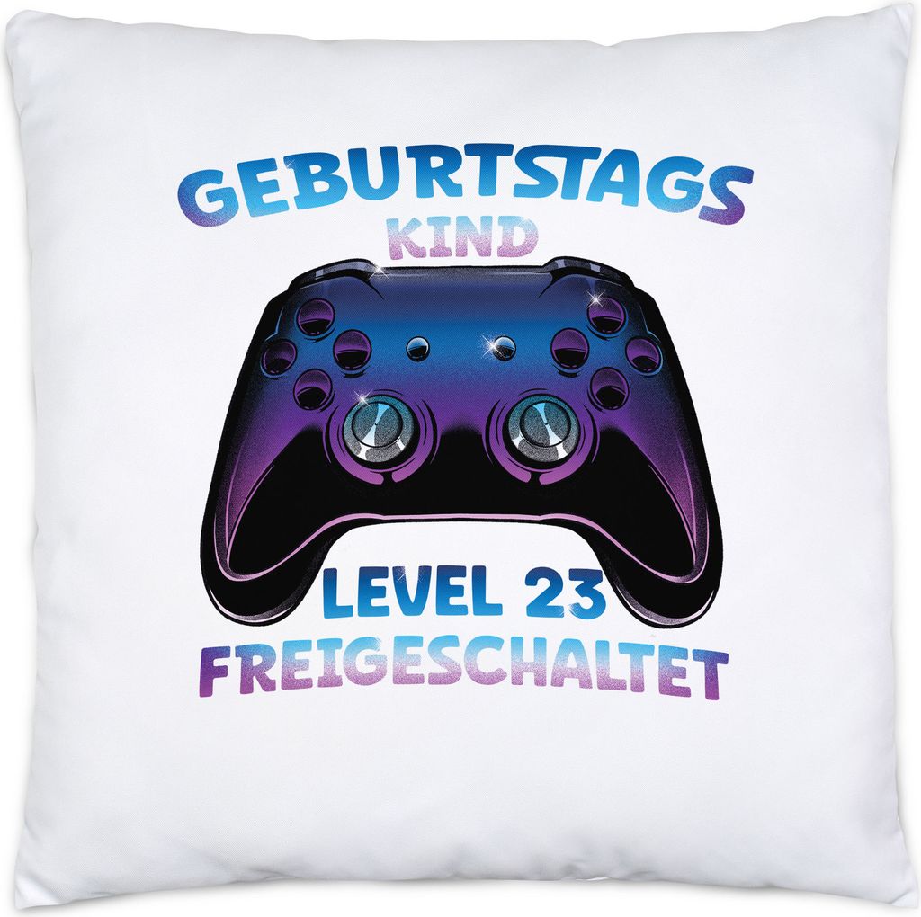 Geburtstagskind Level 23 Freigeschaltet Kissen Happy Birthday Geburtstag Alles Gute Controller Konsole Gamer