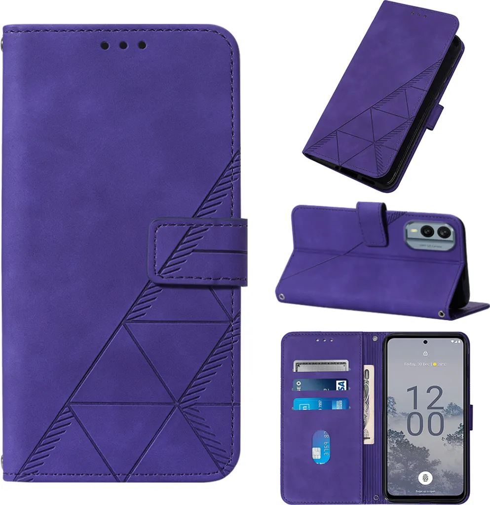 Cover Nokia X30 5G Viola Portafoglio Design Goffrato | Chic & Funzionale