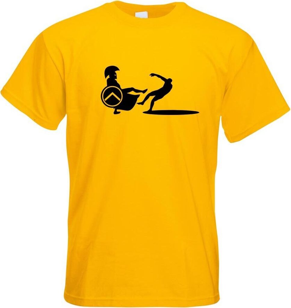 Kiwistar - T-Shirt - gelb - Spartaner Sparta Kämpfer II Motiv Bedruckt Funshirt Design Print - mit Motiv Bedruckt - Funshirt Design - Sport - Frei...