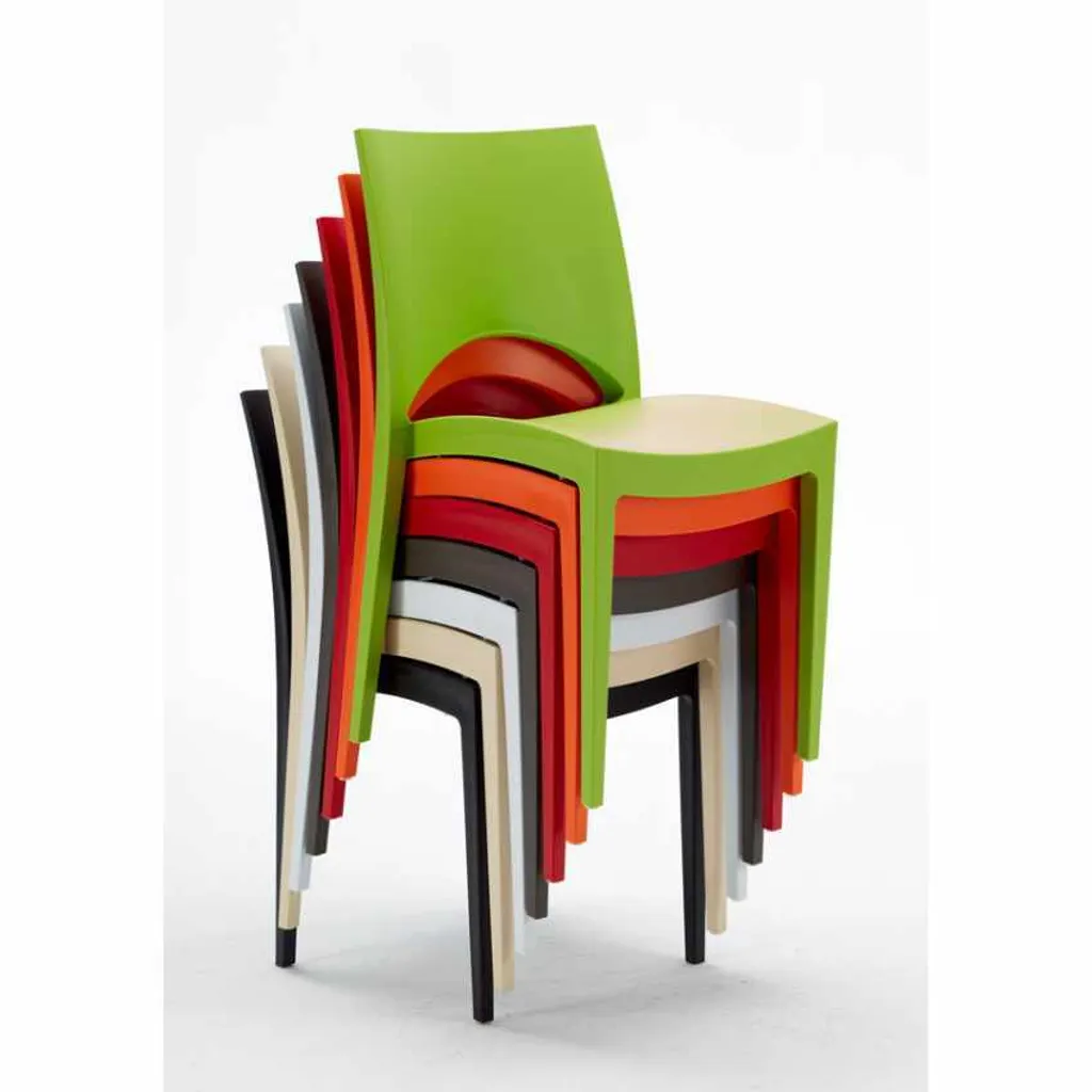 Table d'Extérieur et 4 Chaises Love en Polypropylène Vert Durable - 3