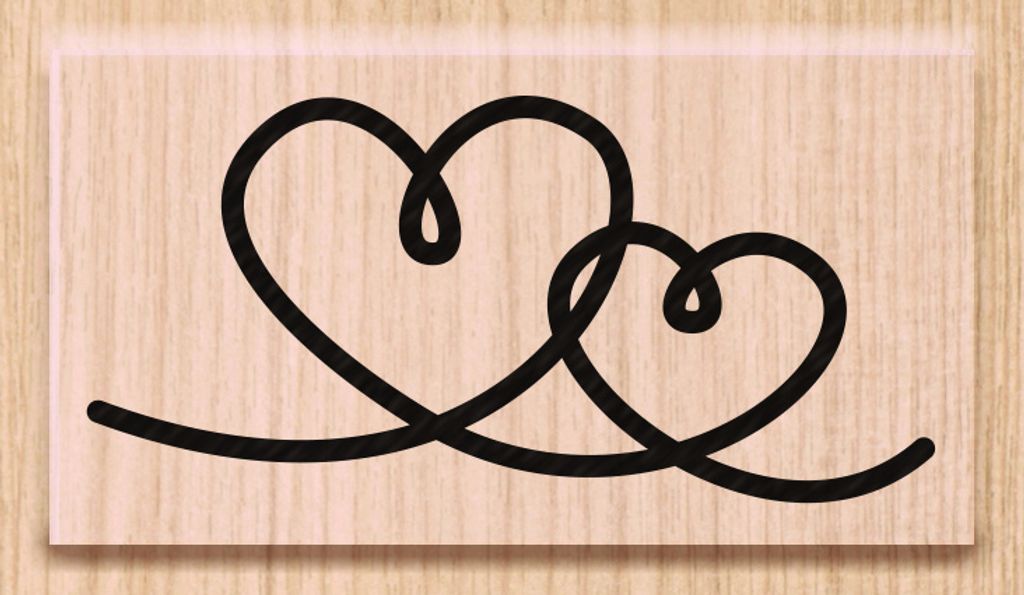 HEYDA 211801006 Stempel Hochzeit Doppelherz Holz matt lackiert