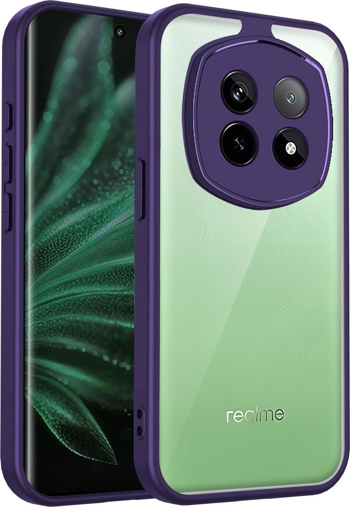 Hülle für Realme P2 Pro/Realme Narzo 70 Turbo Transparente Rückseite TPU Bumper Stoßfest Handyhülle Lila