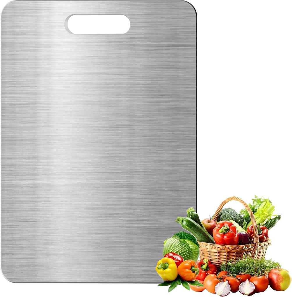 Titanium Schneidebrett - multifunktional - 1 Stück - rostfreies Stahl - 39 x 28 cm