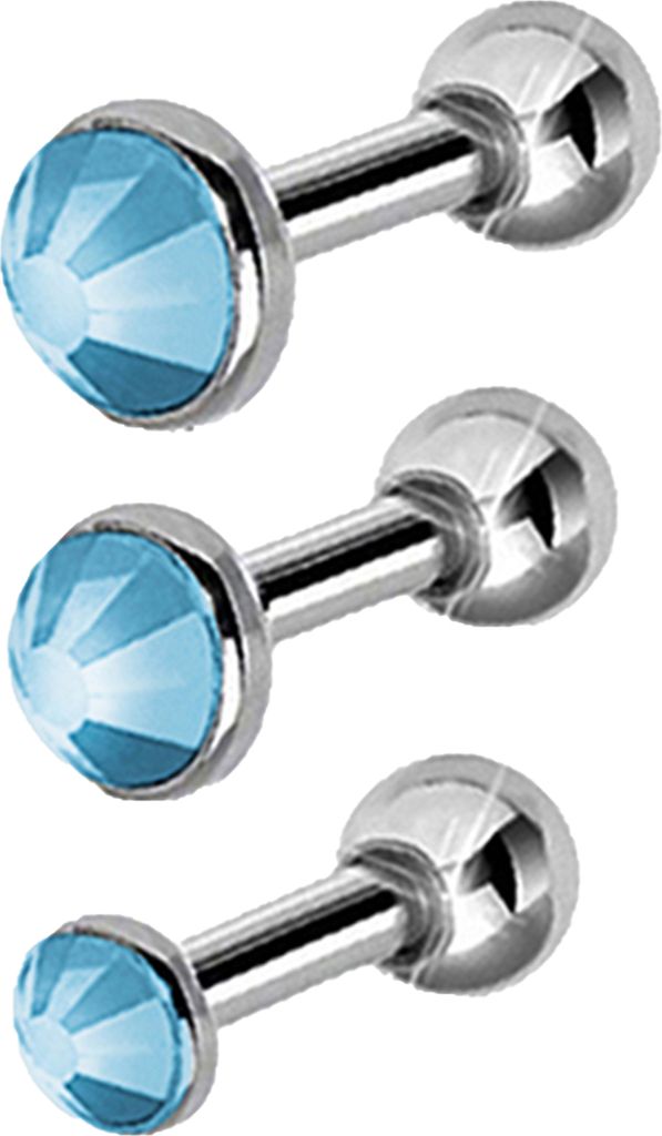 Teile/satz Frauen Mode Edelstahl Runde Strass Ohrstecker Ohrringe für Party-Aqua