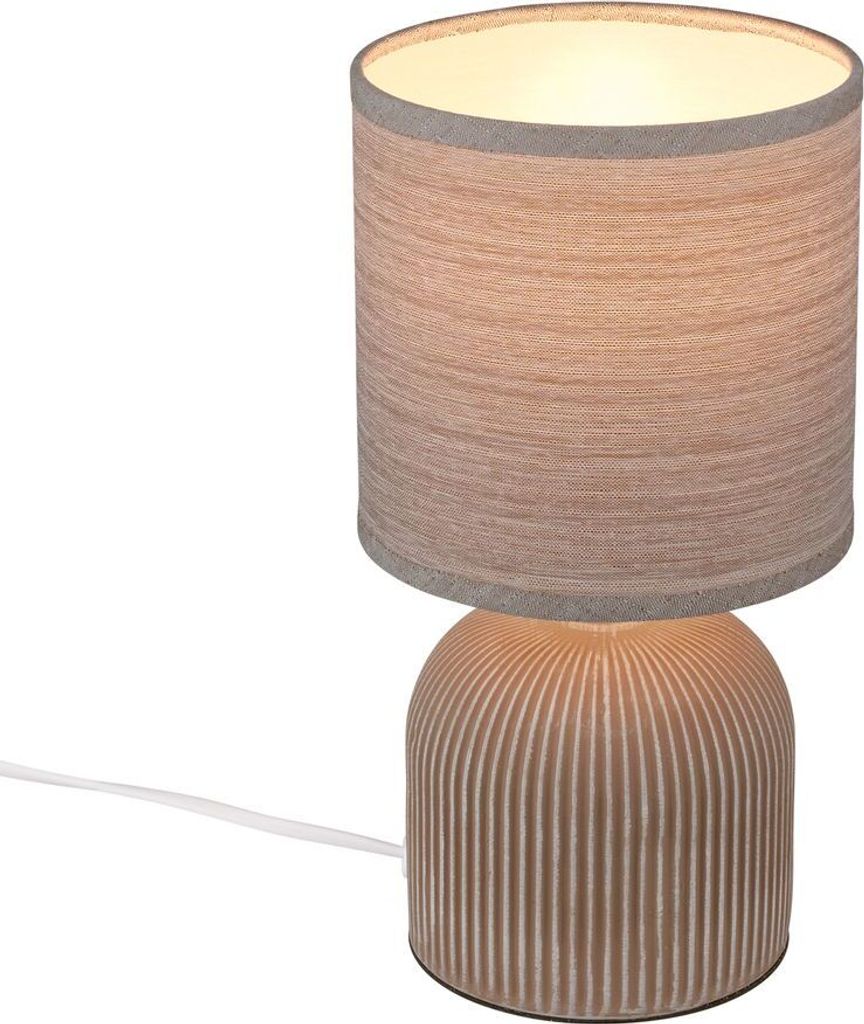Stolná lampa Briloner Ino, látkové tienidlo, káblový Obrázok produktu 