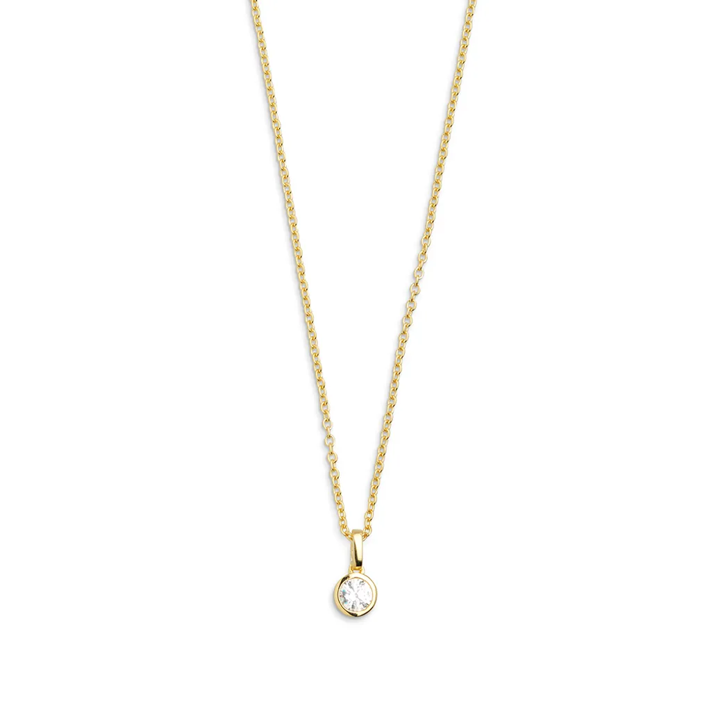 Chaîne pendentif argent 925 doré et cercle de strass étincelants