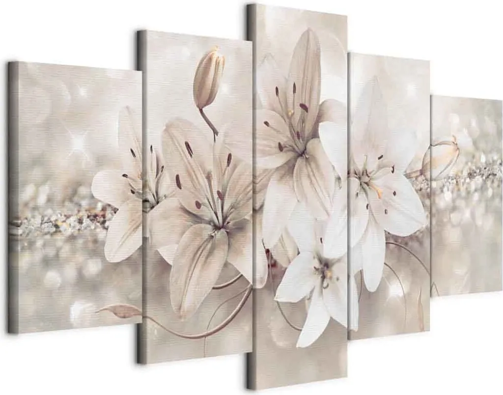 Quadro su tela italiano - Principessa d'inverno 100x50 cm Fiori b-A-0297-b-n