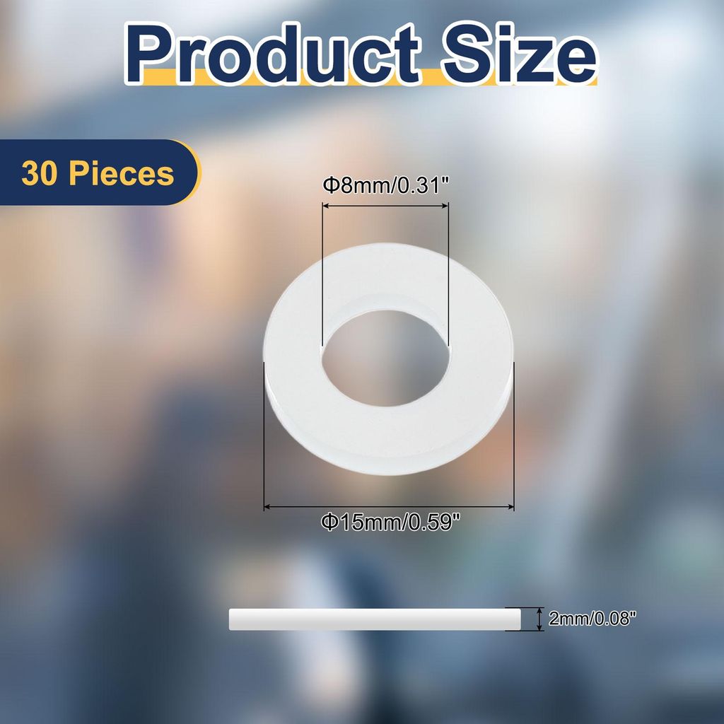30 Stš¹ck M8 Silikon Unterlegscheiben 8mm ID 15mm OD 2mm dick Dichtungsringe O-Ring Distanzscheiben Beilagscheiben Dichtungen Wasserhahn Dichtung...