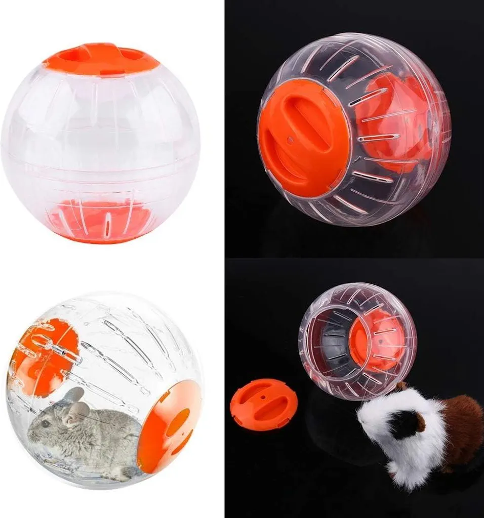 Roue hamster silencieuse et transparente - Ballon d'exercice orange - 3