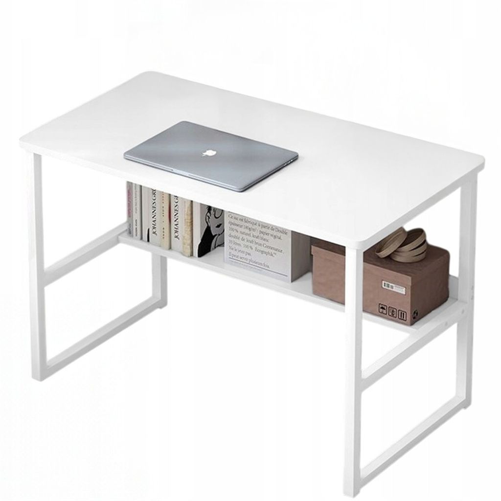 Weißer Jugendcomputertisch mit Regal modern 100 cm