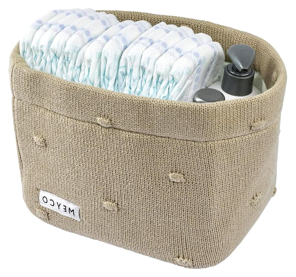 Wickeltischkörbchen für Babys - Mini Knots Sand - Klein - Einzelpackung