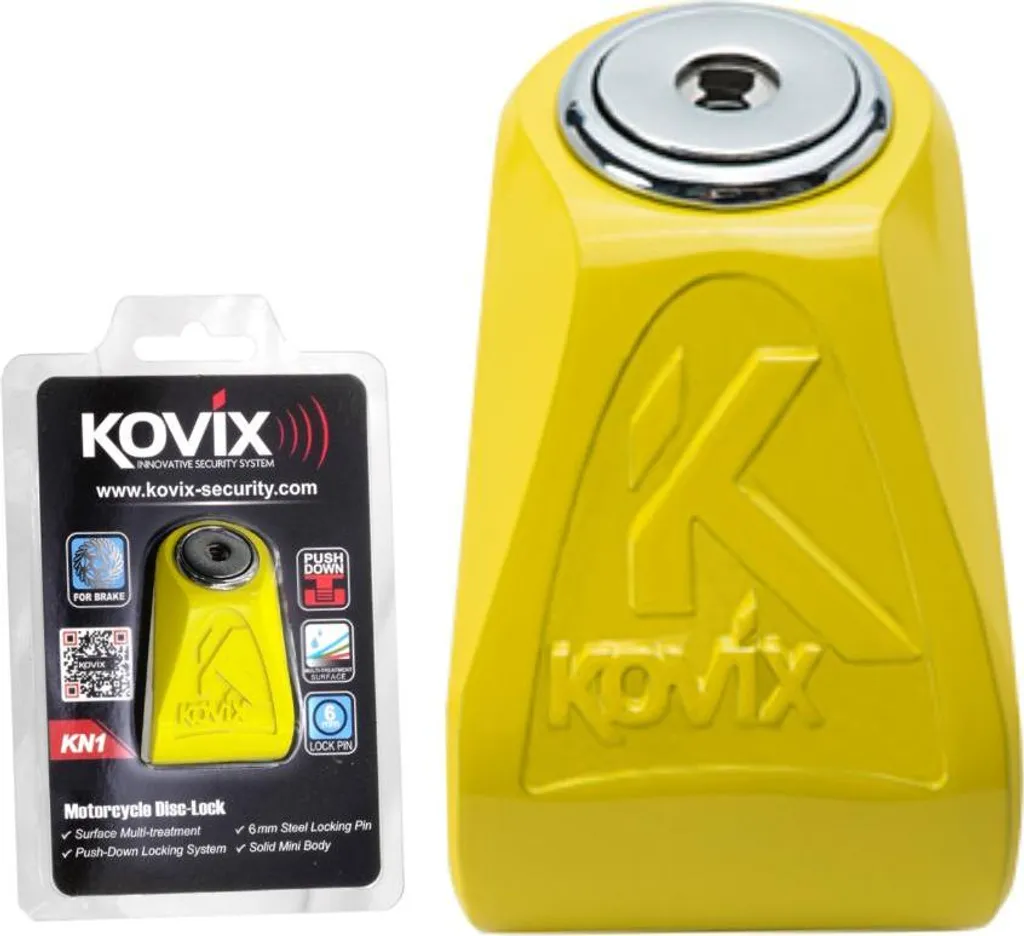 Antifurto Bloccadisco KOVIX KN1 Giallo Fluo per Moto e Scooter - 2