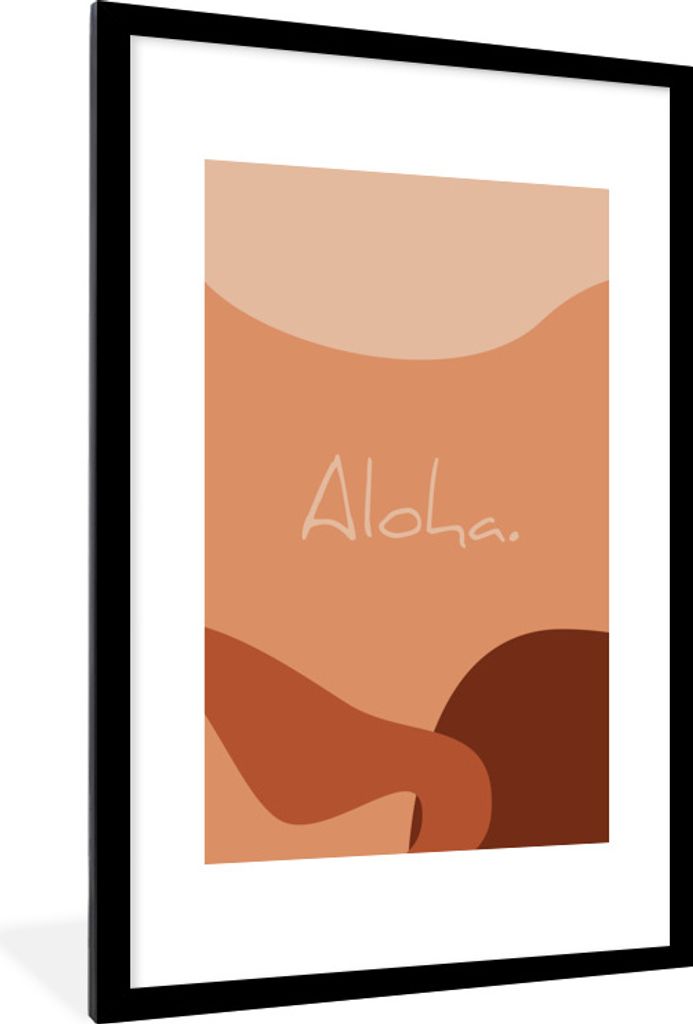 MuchoWow Gerahmtes Poster Sommer - Zitat - Aloha 60x90 cm - Poster mit Schwarzem Bilderrahmen Wandposter Rahmen Foto Bilder - Dekoration - Wandpo...