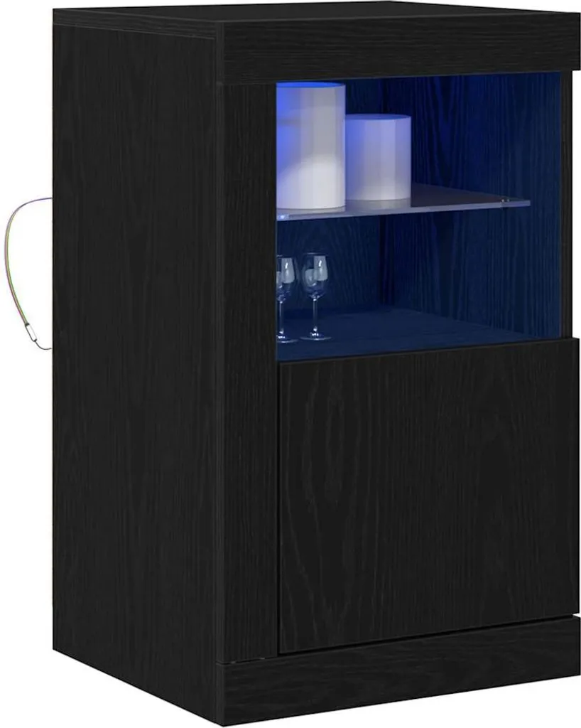Sideboard LED Black Oak 41x37x67cm - Smart Furniture per Casa e Ufficio