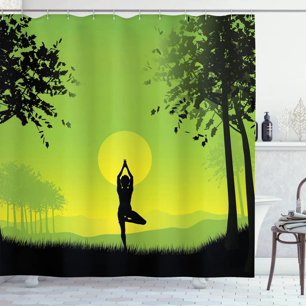 Rideau de douche grand format pour ambiance zen et salle de bain